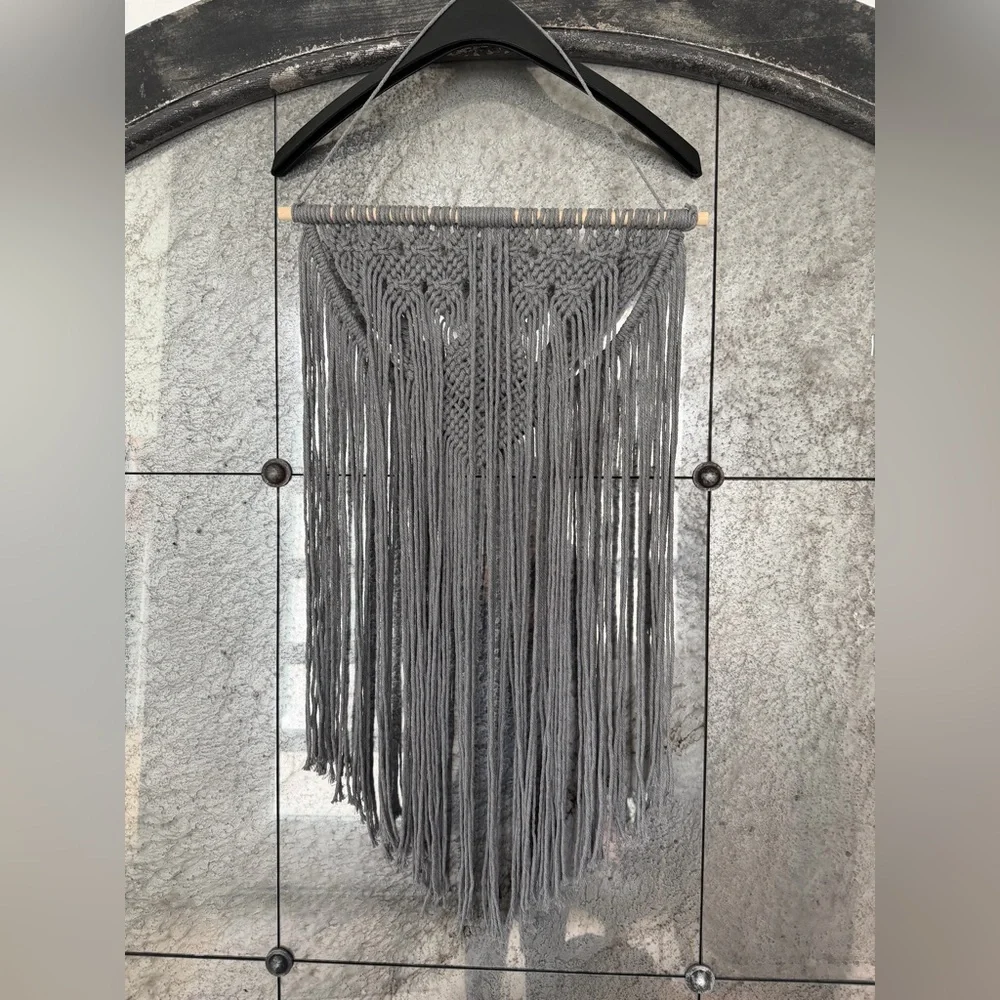 Chic Gray Macrame Wall Hanging
